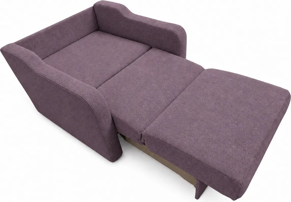 Fotoliu SAMY extensibil, cu lada de depozitare, stofa mov , cadru metalic, 103x100x92 Stofa, Mov