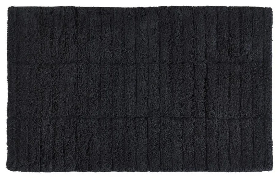 Covor baie din bumbac Zone Tiles, 50 x 80 cm, negru