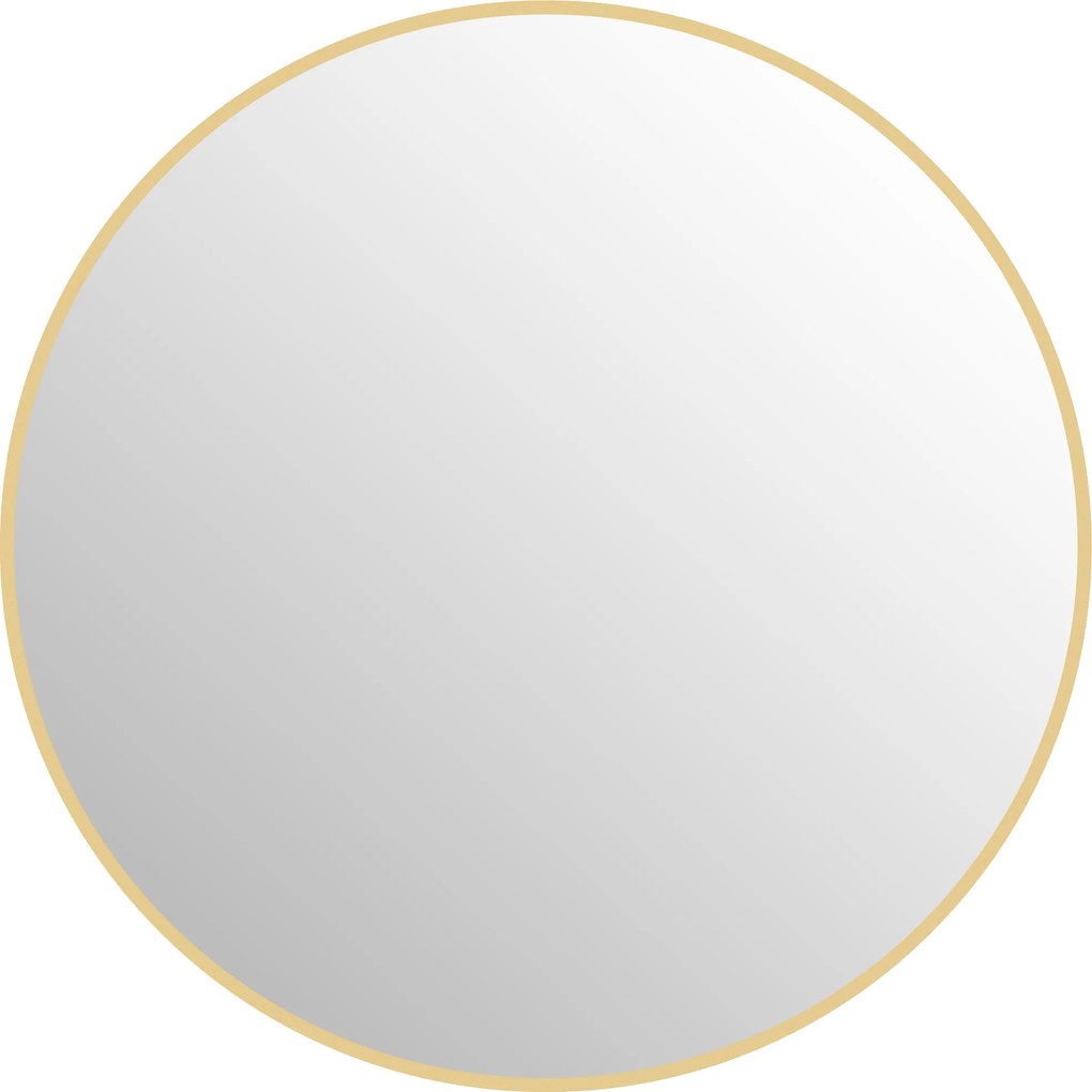 HOMCOM Oglindă Rotundă pentru Baie, din Sticlă și Oțel, Ø70x2.5 cm, culoare Auriu | Aosom Romania