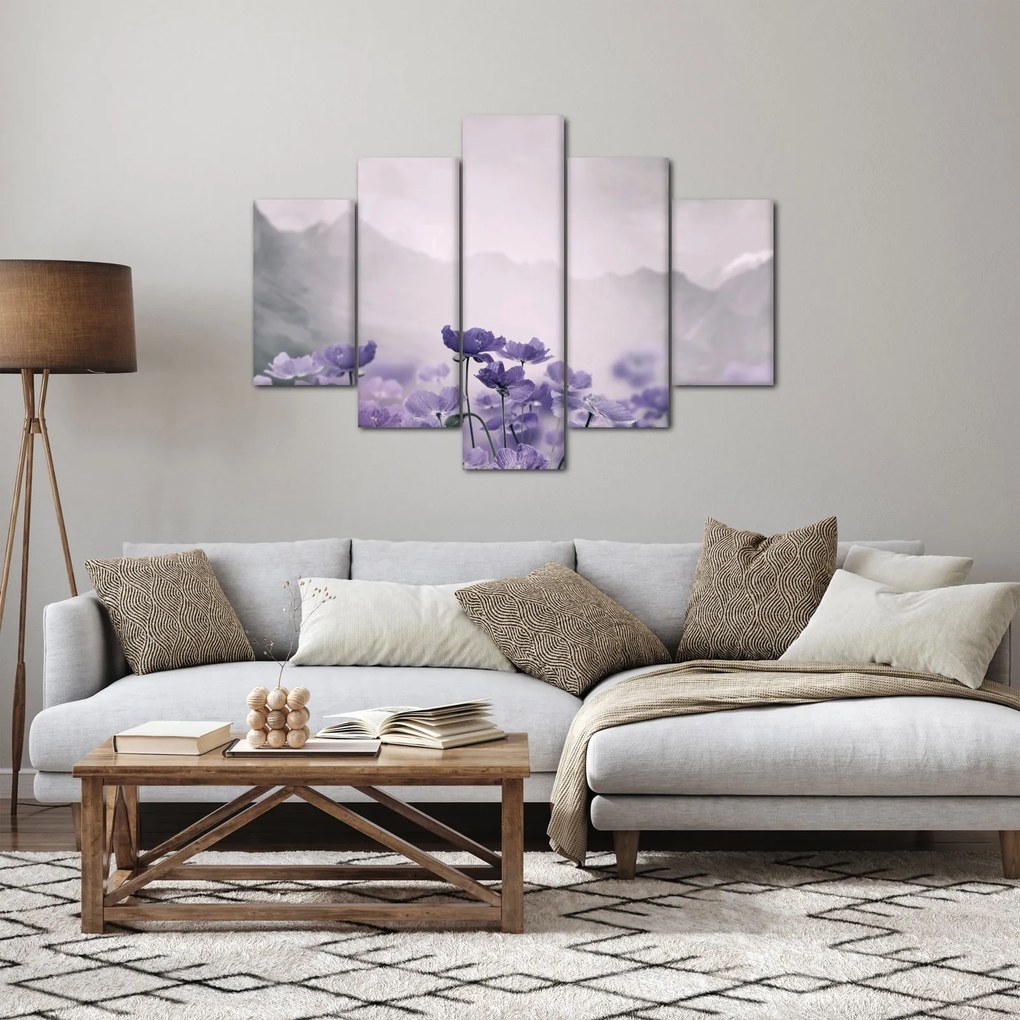 Tablou - Flori mov în munți (150x105 cm)