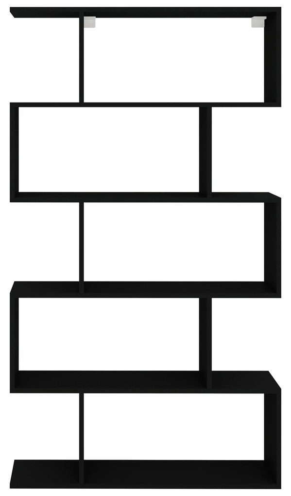 Biblioteca Kimo, 5 Casete, Negru, 90 x 20 x 160 cm