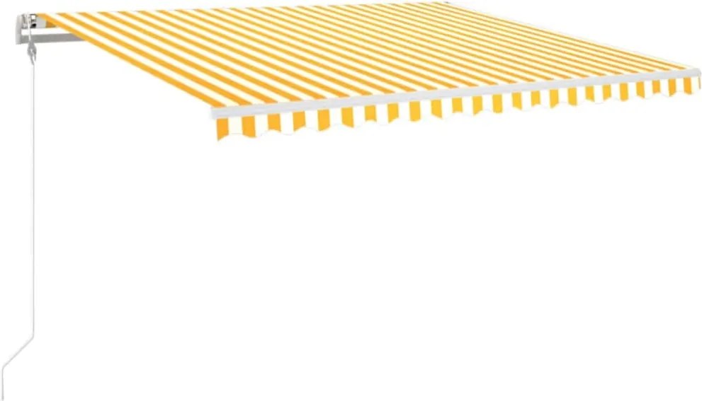vidaXL Copertină retractabilă automat, galben și alb, 400x350 cm