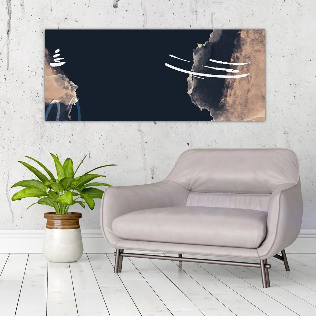 Tablou - Abstracție albastru închis (120x50 cm)