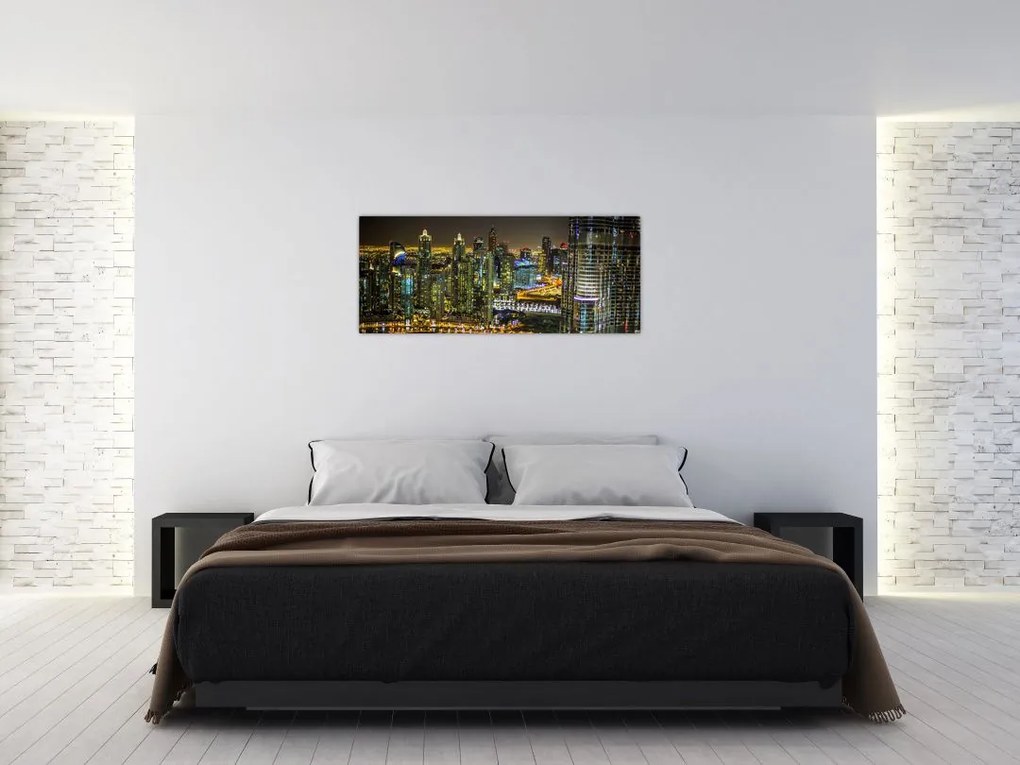 Tablou cu oraș nocturn (120x50 cm)