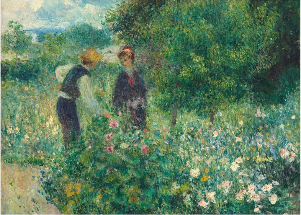 Tablou pe sticlă - Auguste Renoir, Picking Flowers, reproducere (70x50 cm)