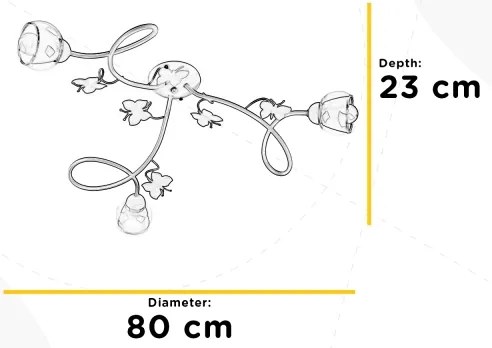 Lustră aplicată pentru copii BUTTERFLY 3xE14/6W/230V ONLI