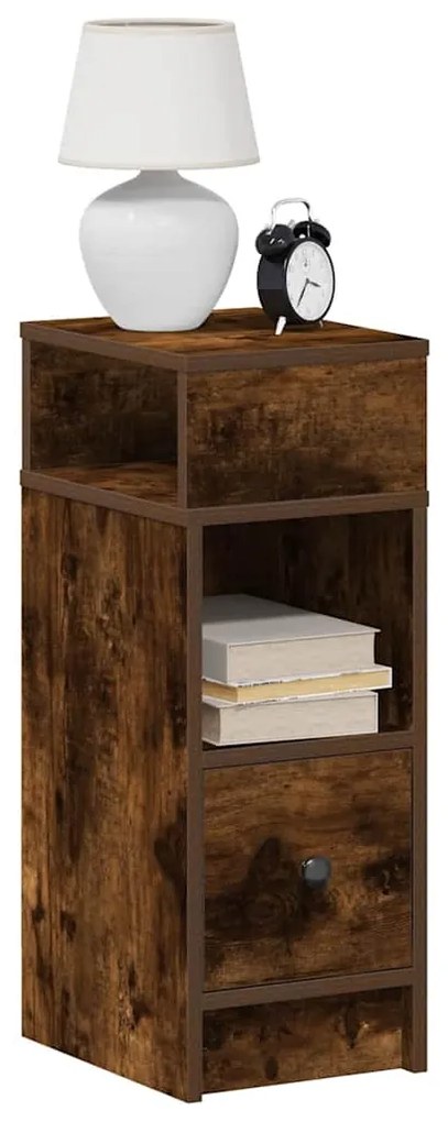vidaXL Noptiera cu sertar stejar afumat 25x31x66 cm