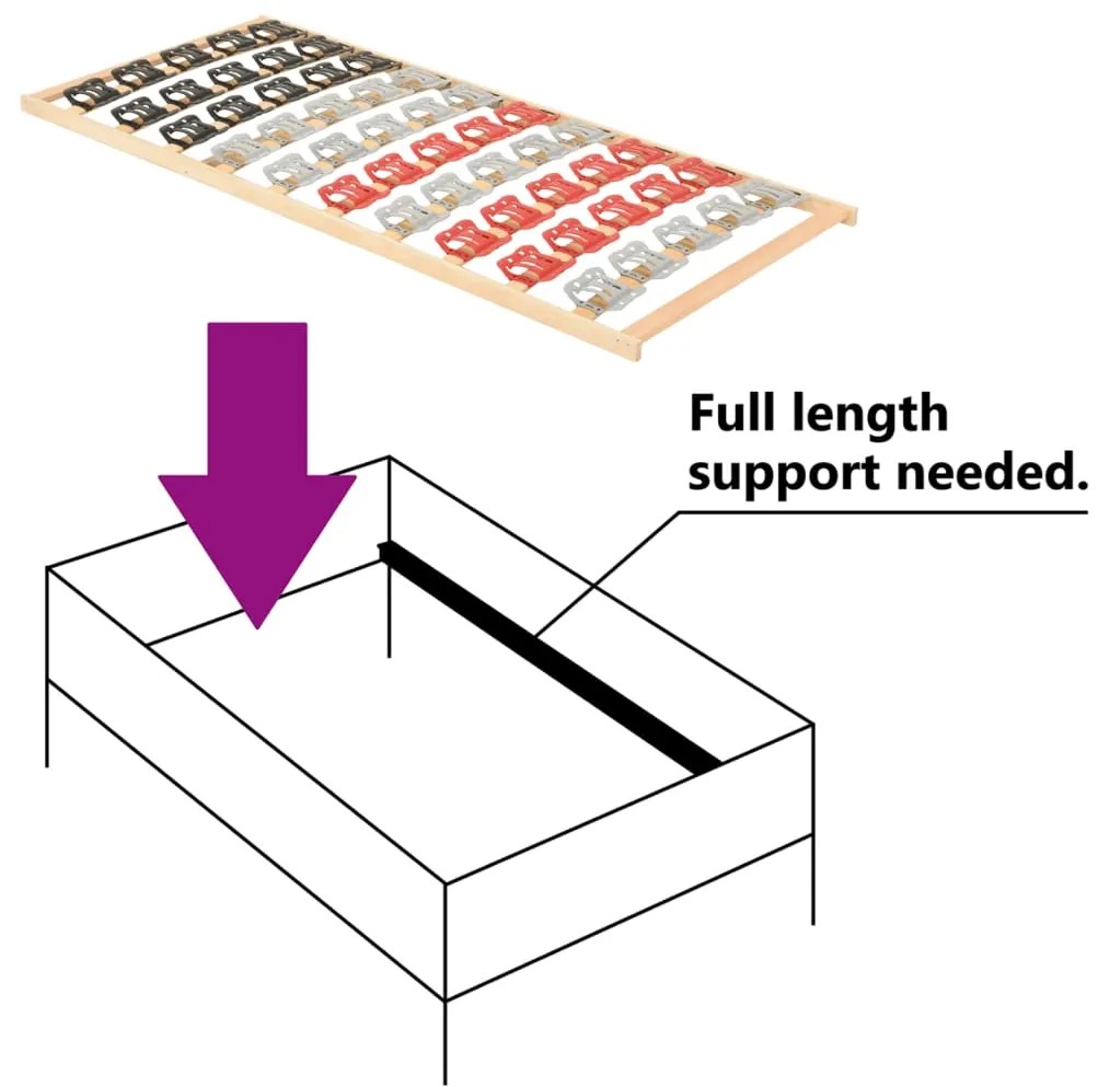 Cadru de pat cu 12 sipci si suporturi, 80x200 cm 80 x 200 cm, Fix