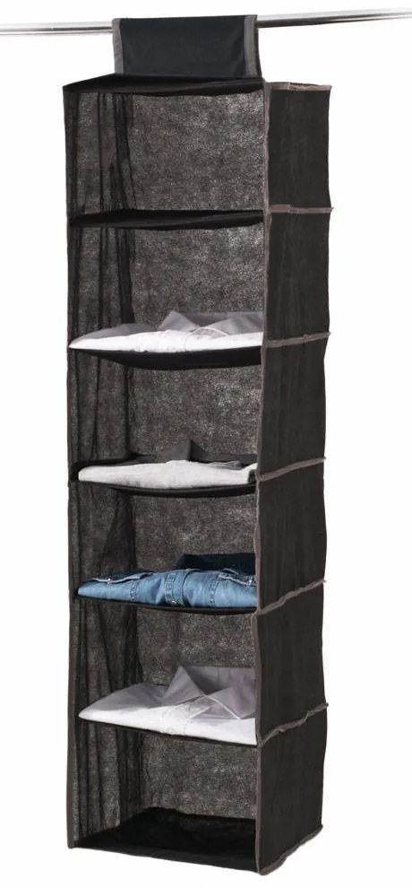 Organizator textil pentru dulap, suspendat, 6 compartimente