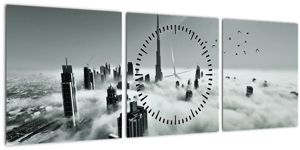 Tablou - Zgârie-nori, dubai (cu ceas) (90x30 cm)