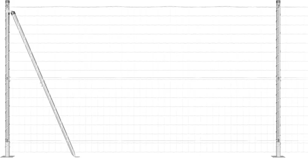vidaXL Gard cu Stâlp Argintiu 1,2 x 10 m Oțel