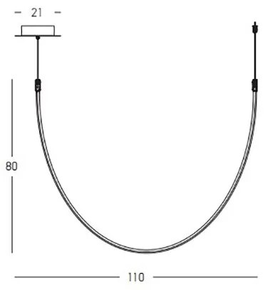 Pendul LED design decorativ modern Tube L-110cm