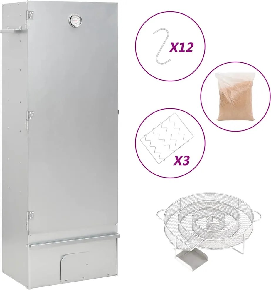 vidaXL Afumătoare cuptor/grătar, generator fum rece, oțel galvanizat