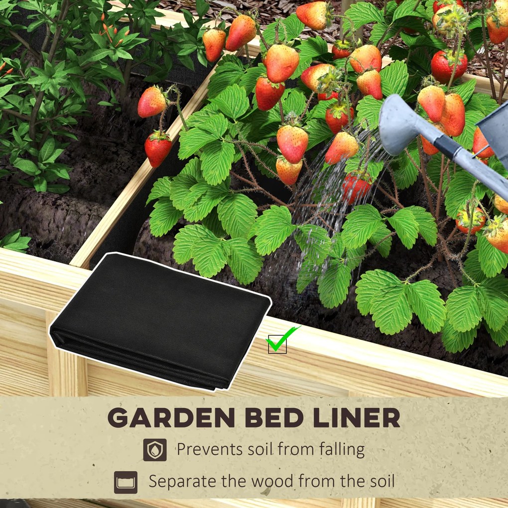 Outsunny Jardinieră pe picioare cu separator detașabil, raft, inserturi pentru irigare, material geotextil de drenaj 115L x 46l x 75Î cm | Aosom Romania