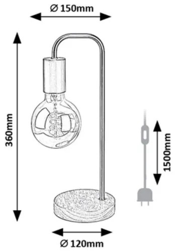 Lampă de masă BRUNO 1xE27/40W/230V Rabalux 2090