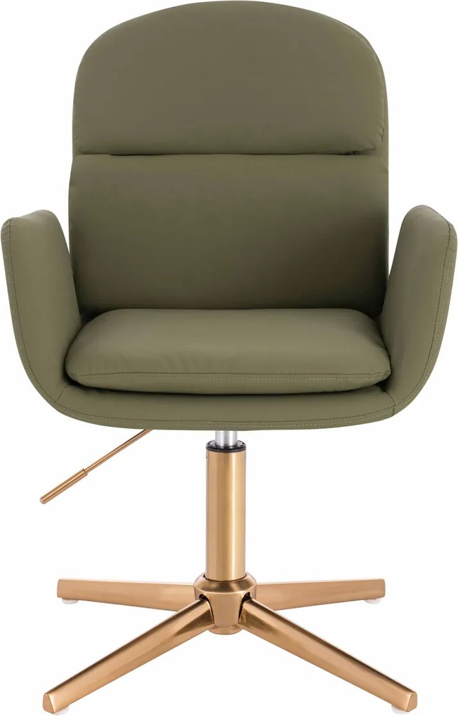 HR480CROSS Scaun Khaki Piele Ecologica Premium Soft cu Bază Aurie