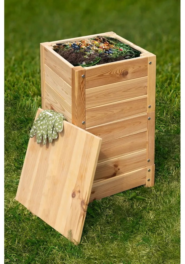 Coș pentru compost în culoare naturală Worm – Esschert Design