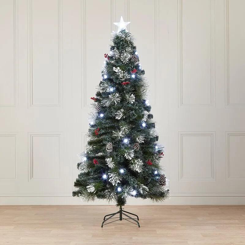 Brad artificial de Crăciun cu 48 de lumini, 120 cm