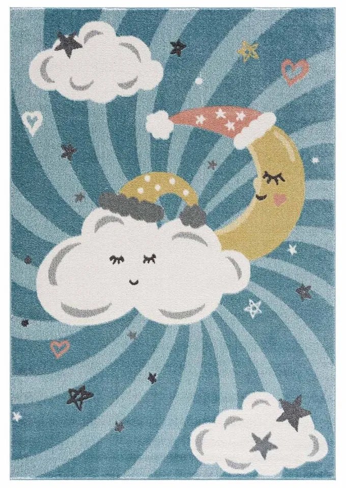 Covor pentru copii albastru uimitor, Sleeping Sky Lăţime: 140 cm | Lungime: 200 cm