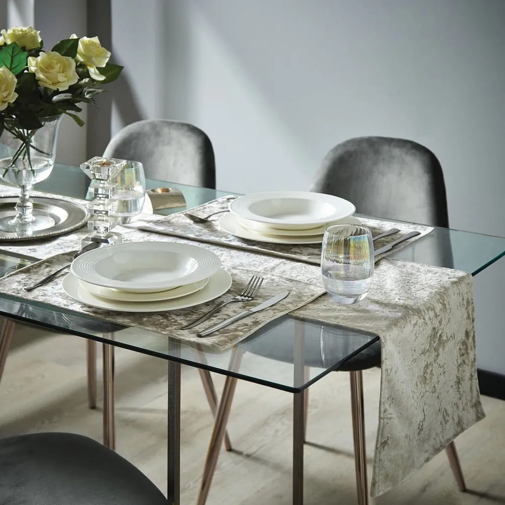 Napron de masă 220x33 cm Crushed Velvet - Catherine Lansfield