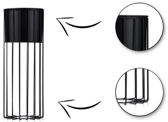 Ghiveci metalic de flori LOFT 55x20 cm negru