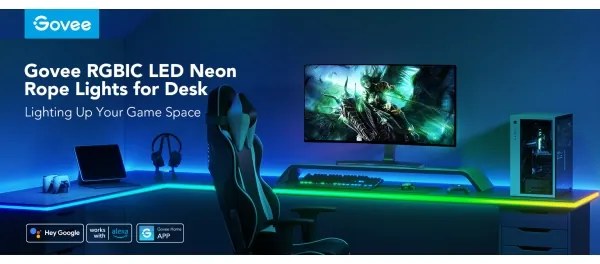 Sistem de retroiluminare de masă Govee Neon LED 3m RGBIC Wi-Fi