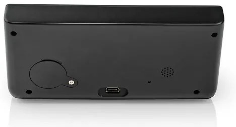 Nedis WCACQ20BK - Ceas cu alarmă, ecran LCD și încărcător wireless 15W/5V negru