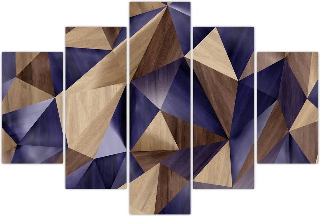 Tablou - 3D triunghiuri de lemn (150x105 cm)