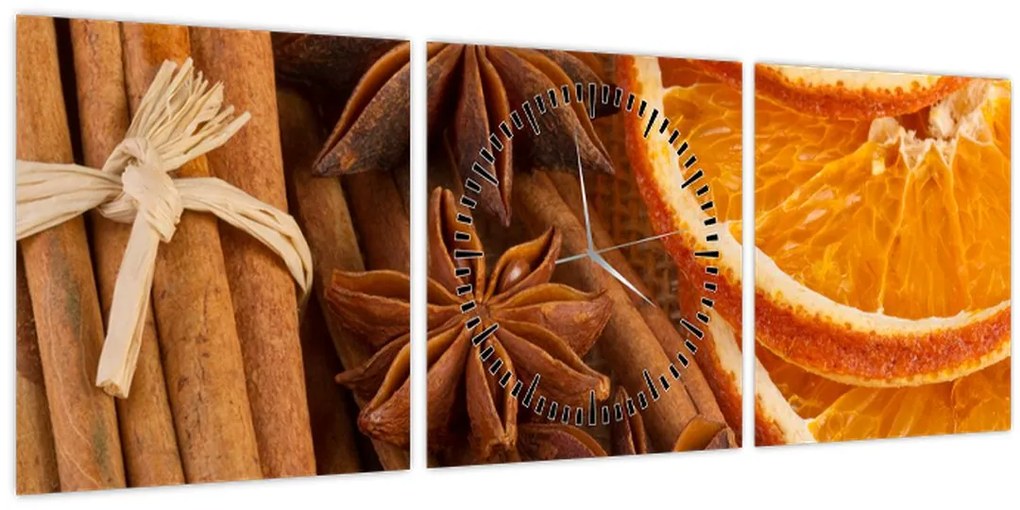 Tablou - Condimente parfumate (cu ceas) (90x30 cm)