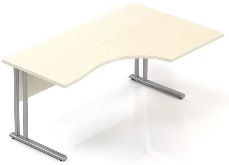 Masa ergonomica Visio 160 x 100 cm, dreapta, paltin