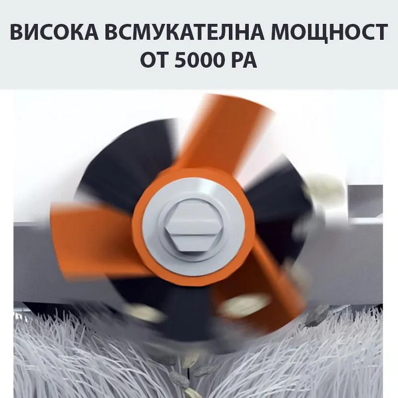 Robot aspirator Xiaomi Lydsto W2, 50W, 5000 Pa, 0.35 L, Statie autogolire, Wi-Fi, Sistem anti-cadere, Functie de programare, HEPA, Alb