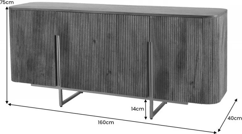 Comoda design retro Gatsby 160cm Mango