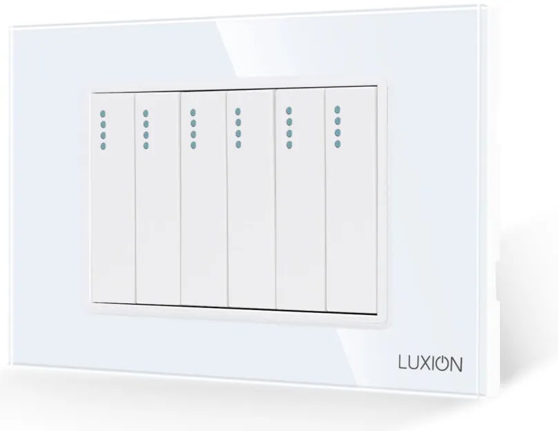 Intrerupator Mecanic 6 Posturi LUXION cu Rama din Sticla, Standard Italian, 3M