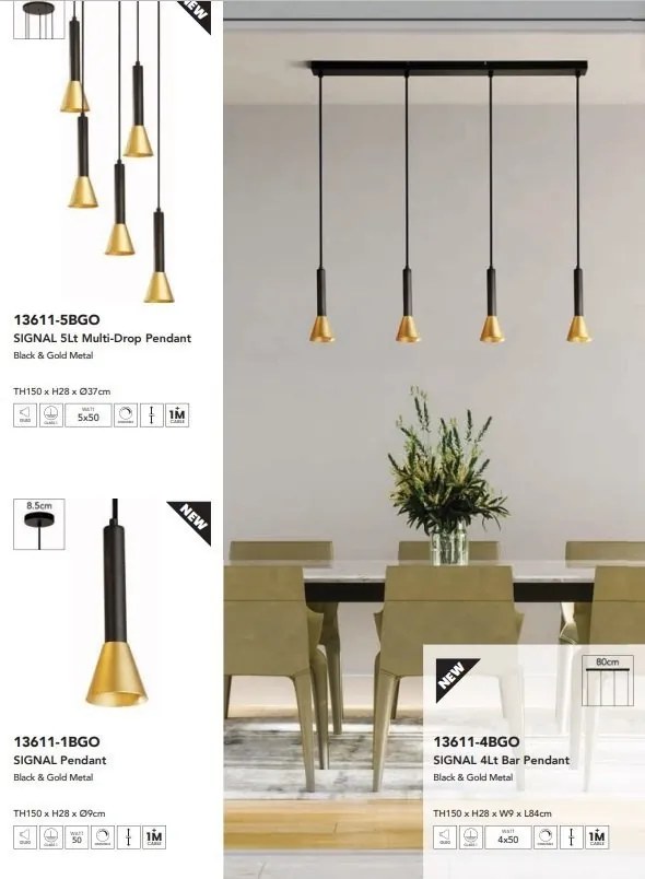 Lustra cu 3 pendule design modern Signal