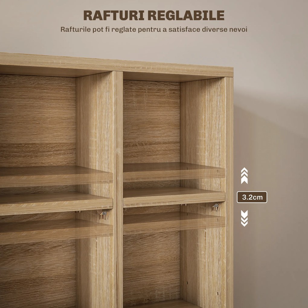 Homcom Mobila Biblioteca de Perete 24 Compartimente Inaltime Reglabila | Aosom Romania