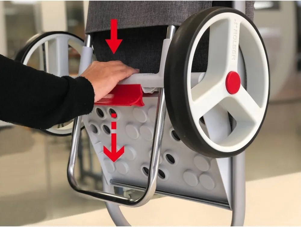 Sacoșă de cumpărături cu roți 53 l Com Tweed Polar Black Tube – Rolser