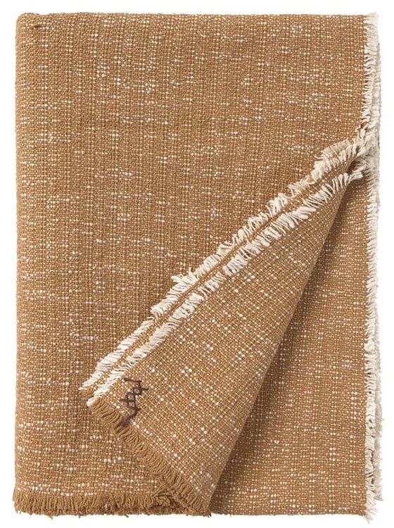 Pătură galben ocru din bumbac 130x180 cm Handloom – Lorena Canals