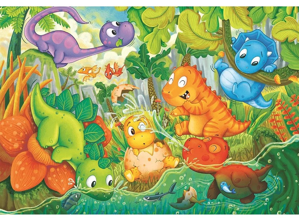 Dinozaur Happy Oasis Puzzle maxi cu 24 de piese Clementoni