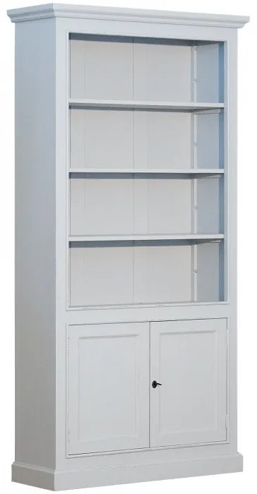 Biblioteca, gri, din lemn de pin, single, aspect rustic, Country