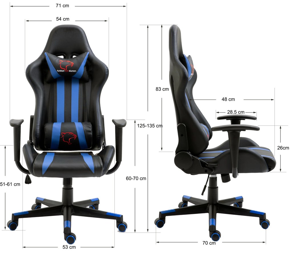 Scaun de birou/ gaming Farhana (albastru). 1069096