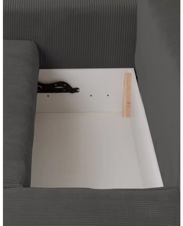 Canapea extensibila cu trei locuri si taburet SMART SET, gri inchis