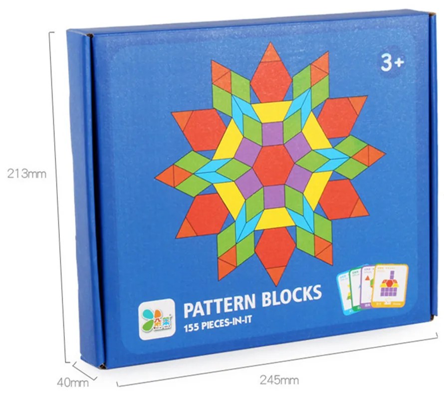 Jucărie de lemn Tangram cu forme creative, puzzle, 155 de bucăți