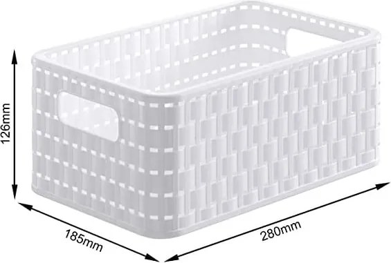 Coș de depozitare din plastic reciclat alb Country - Rotho