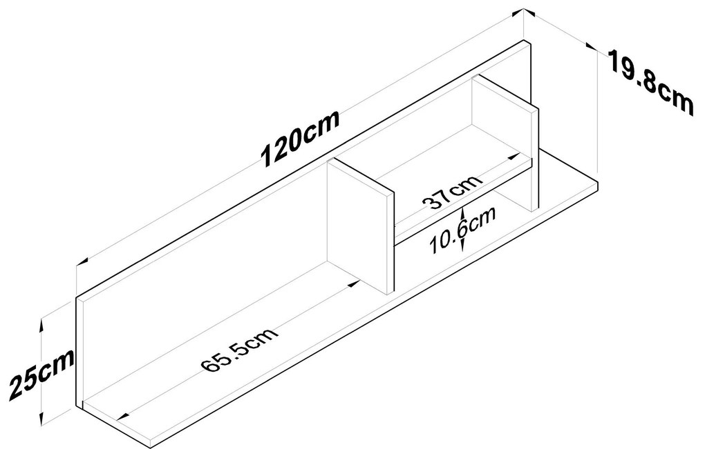 Poliță Navope 3 (nuc + antracit). Promo -6%. 1095941