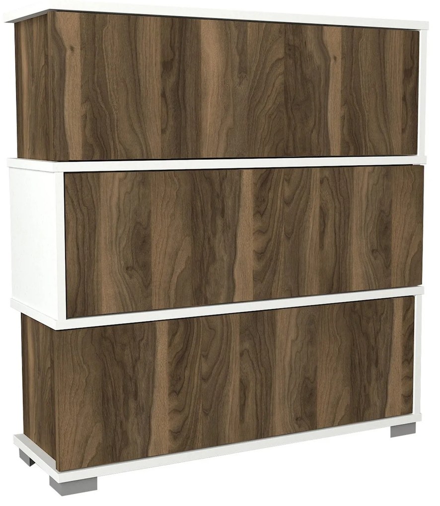 Comodă pentru pantofi Napolyon - White, Walnut