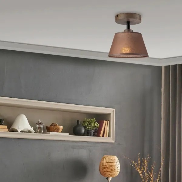 Lustră LED aplicată Brilagi ANTHONY 1xE14/60W/230V stejar nuc/maro