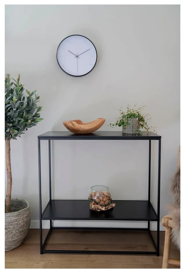 Masă consolă neagră cu blat negru 80x36 cm Vita – House Nordic