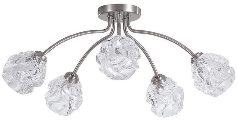 Lustra aplicata 5 becuri metal nickel satinat Astral