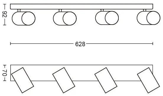 Philips 50594/30/PN - Lampa spot MYLIVING KOSIPO 4xGU10/5,5W/230V
