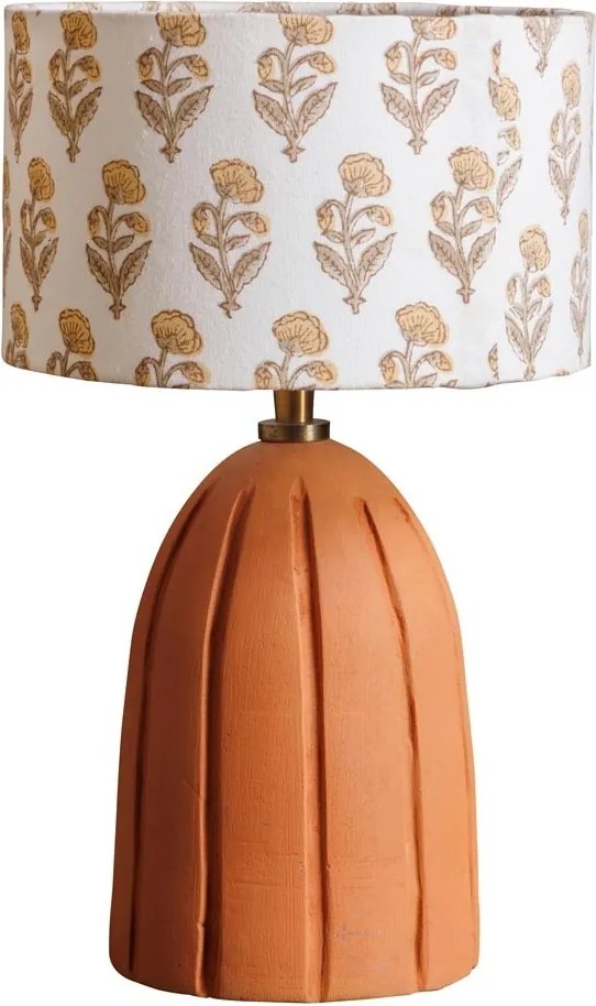 Lampa de masa, din ceramica, cu abajur din bumbac, Dendelion